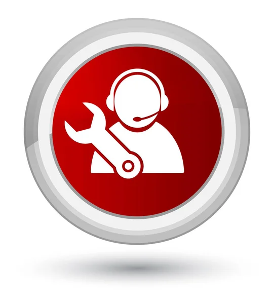 Tech support icon prime red round button — Stock Photo, Image