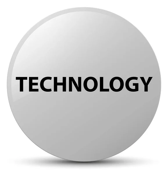 Technologia biały okrągły przycisk — Zdjęcie stockowe