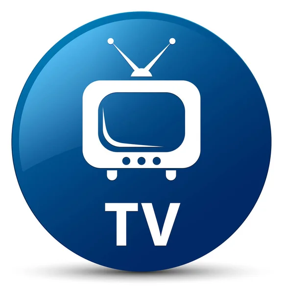 TV blauwe ronde knop — Stockfoto
