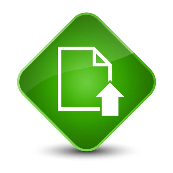 Carregar documento ícone elegante botão diamante verde — Fotografia de Stock