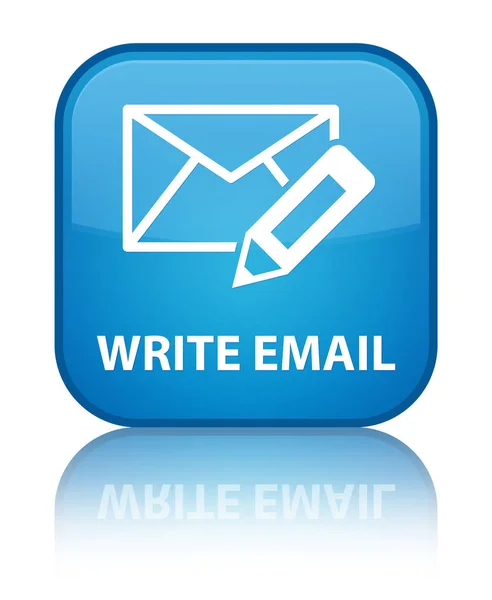 E-posta özel camgöbeği mavi kare düğmesini yazmak — Stok fotoğraf