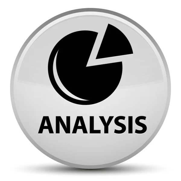 Аналіз (піктограма графа) спеціальна біла кругла кнопка — стокове фото