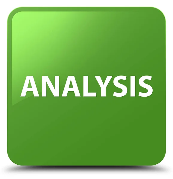 Analizy miękki zielony przycisk kwadratowy — Zdjęcie stockowe