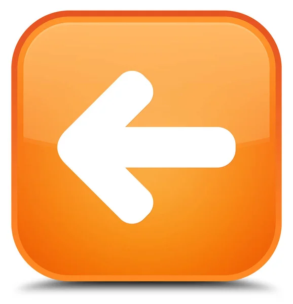 Bakåt-pilen ikonen särskilda orange fyrkantiga knappen — Stockfoto
