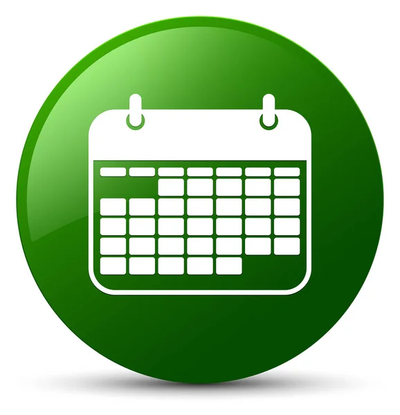 Πράσινο εικονίδιο ημερολογίου στρογγυλό κουμπί — Φωτογραφία Αρχείου