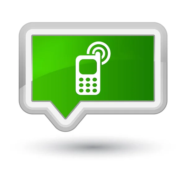 Cellphone ringing icon prime green banner button — Stock Photo, Image