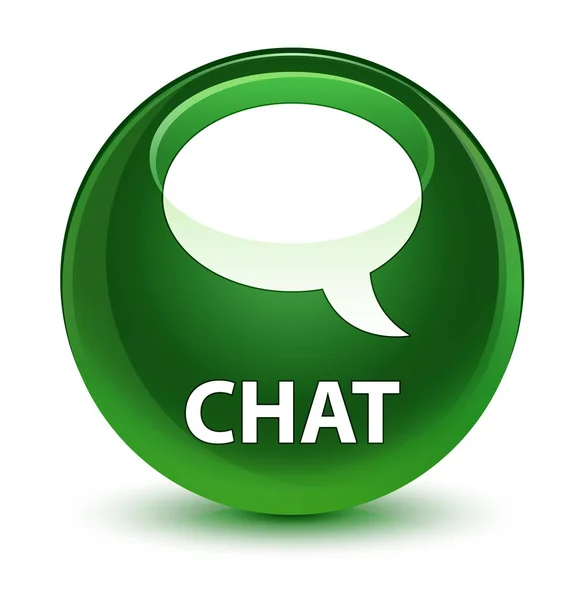 Chat vidrio suave botón redondo verde —  Fotos de Stock