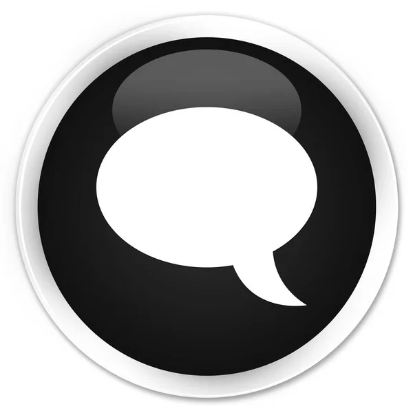Chatt ikonen premium svart rund knapp — Stockfoto