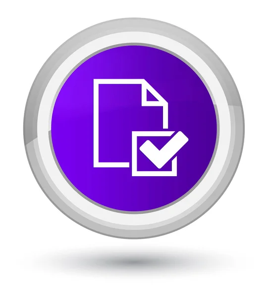 Checklist icon prime purple round button — Stock Photo, Image