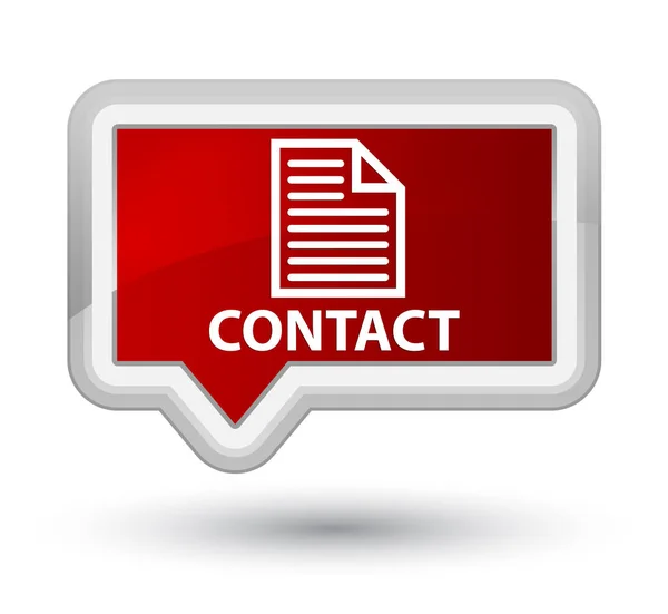 Contact (page icon) prime red banner button — Stock Photo, Image