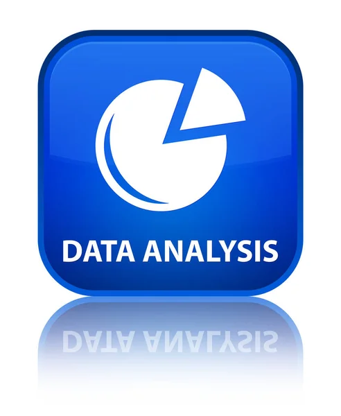 Data analys (diagram ikon) speciella blå fyrkantiga knappen — Stockfoto