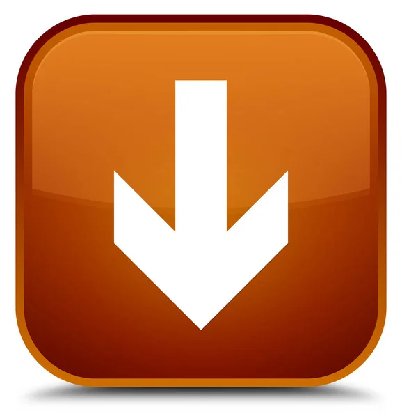다운로드 화살표 아이콘 특별 한 갈색 사각형 버튼 — 스톡 사진