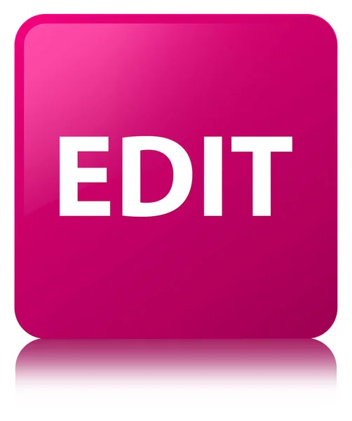 Editar botón cuadrado rosa — Foto de Stock