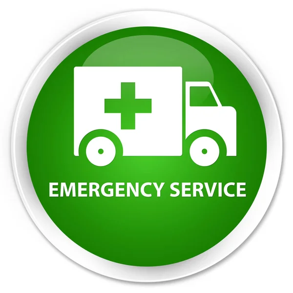 Emergency service premium grøn rund knap - Stock-foto