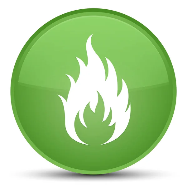 Fire icon special soft green round button — Stock Photo, Image