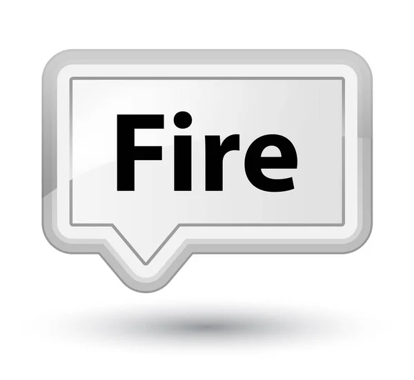 Fire prime white banner button — Stock Photo, Image