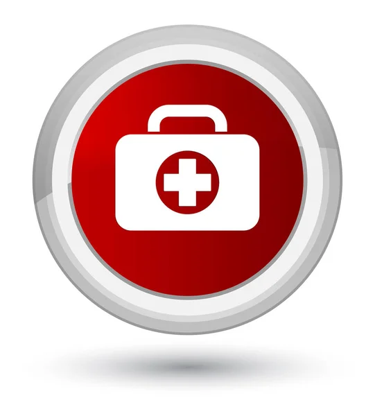 応急キット バッグ アイコン プライム赤い丸いボタン — ストック写真