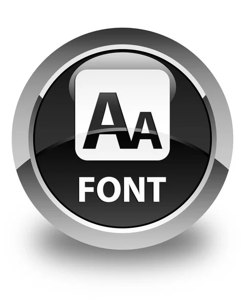 Font glossy black round button — Stock Photo, Image