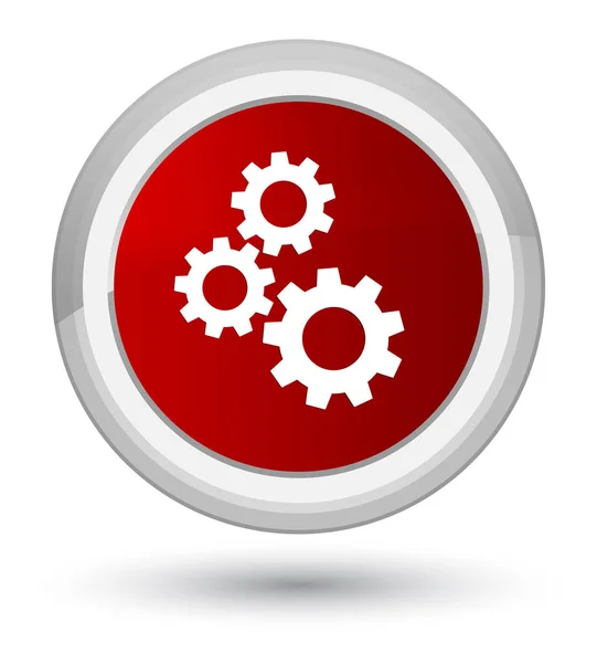 Zařízení ikonu hlavní červené kulaté tlačítko — Stock fotografie
