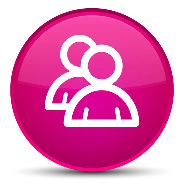 Icono de grupo botón redondo rosa especial —  Fotos de Stock