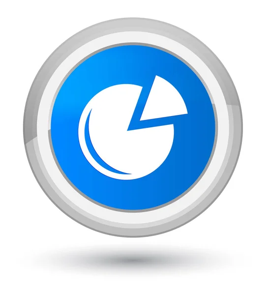 Grafico icona primo ciano blu pulsante rotondo — Foto Stock
