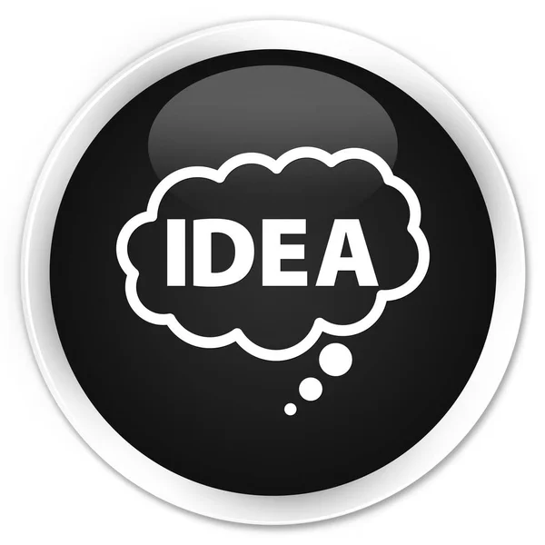 Idea bubble icon premium black round button — Stock Photo, Image