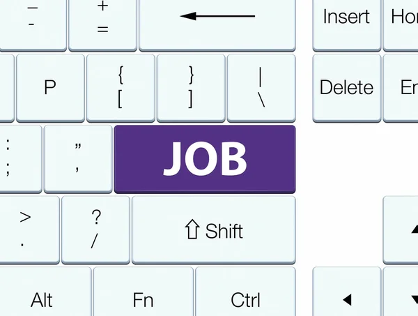 Botão de teclado roxo trabalho — Fotografia de Stock