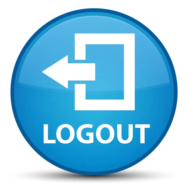 Logout special cyan blue round button — Stock Photo, Image
