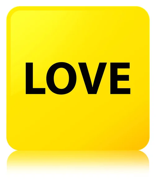 Bouton carré jaune Love — Photo