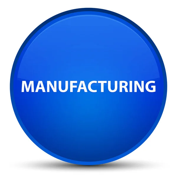 Manufacturing special blue round button — Stock Photo, Image