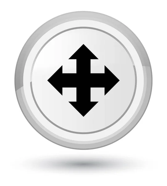 Mover icono blanco primer botón redondo —  Fotos de Stock