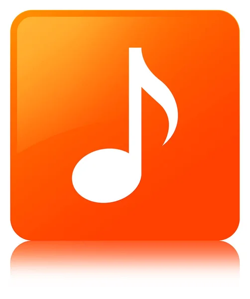 Müzik simgesi turuncu kare düğme — Stok fotoğraf