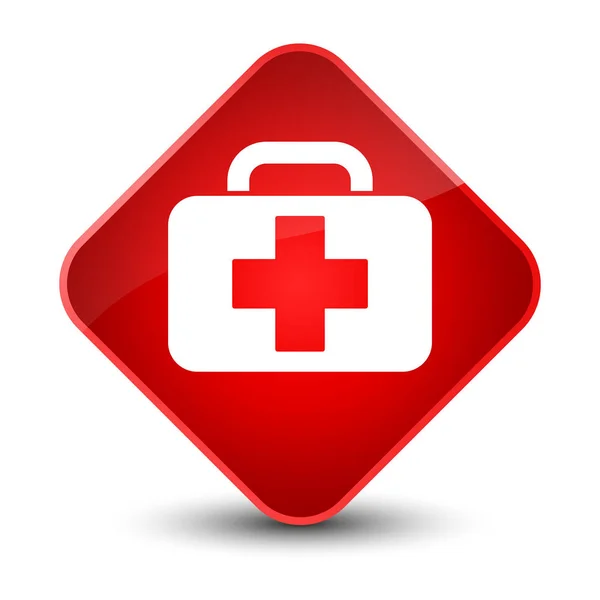 医疗袋图标优雅红色菱形按钮 — 图库照片