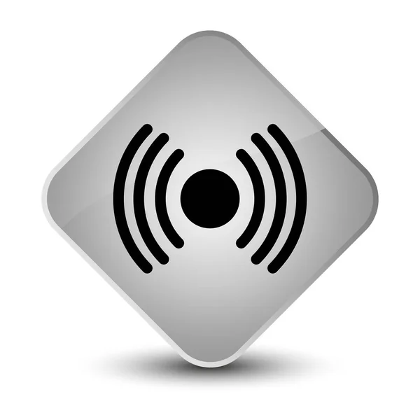 Ícone de sinal de rede elegante botão de diamante branco — Fotografia de Stock