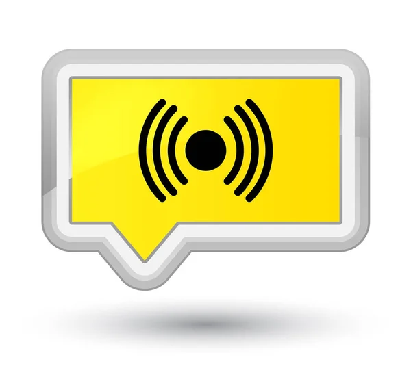 ネットワーク信号アイコン プライムの黄色いバナー ボタン — ストック写真
