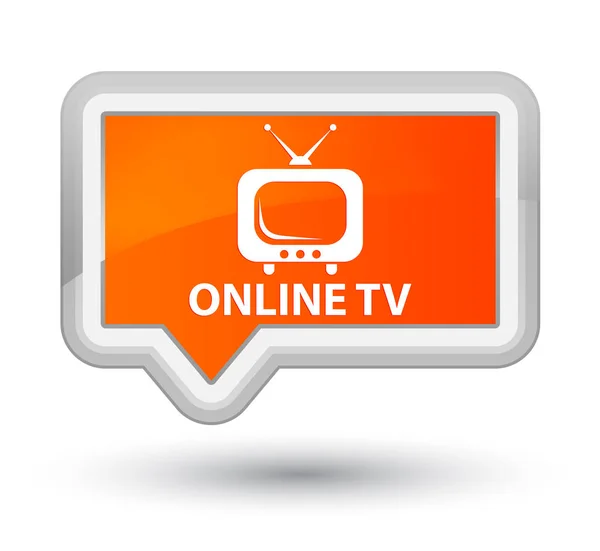 Кнопка оранжевого баннера на онлайн-телевидении — стоковое фото