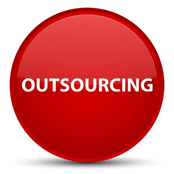 Outsourcing special red round button — Stock Photo, Image