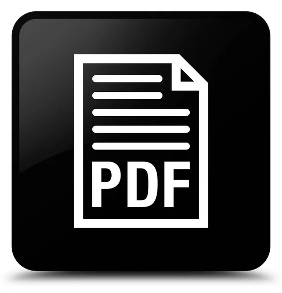 Pdf 文档图标黑色方形按钮 — 图库照片