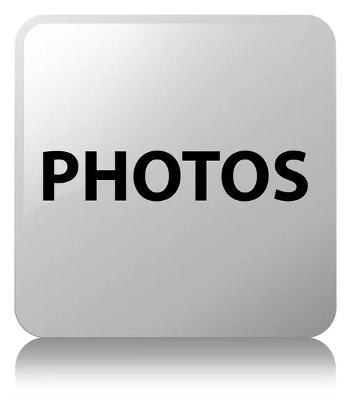 Photos white square button — Stock Photo, Image