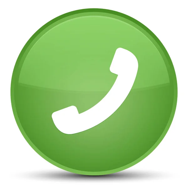 Telefon ikonu speciální měkké zelené kulaté tlačítko — Stock fotografie