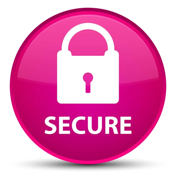 보안 (자물쇠 아이콘) 특별 한 핑크 라운드 버튼 — 스톡 사진