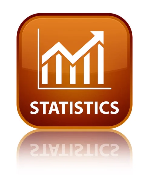 İstatistikleri özel kahverengi kare düğme — Stok fotoğraf