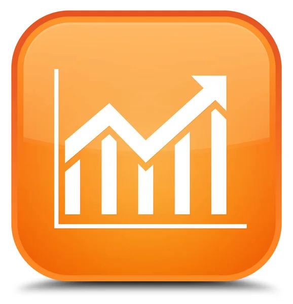 Estadísticas icono especial naranja botón cuadrado — Foto de Stock