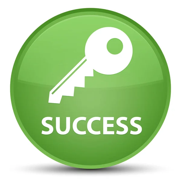 Успіх (ключова піктограма) спеціальна м'яка зелена кругла кнопка — стокове фото