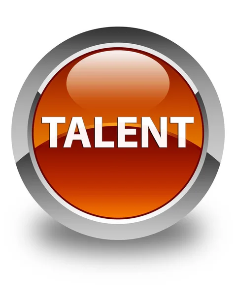 Talent glossy brown round button — Stock Photo, Image