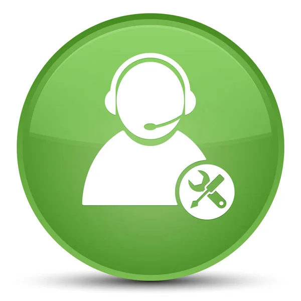 Tech support icon special soft green round button — Stock Photo, Image