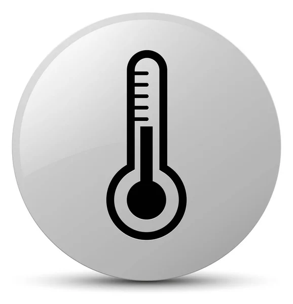 Biały ikona termometr okrągłe przycisk — Zdjęcie stockowe