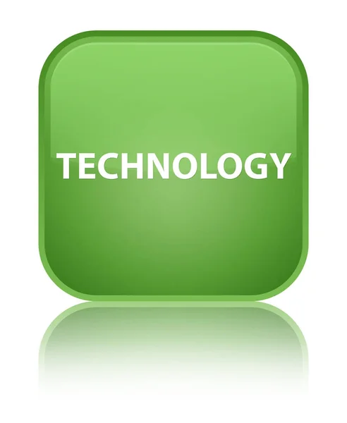 Teknoloji özel yumuşak yeşil kare düğme — Stok fotoğraf