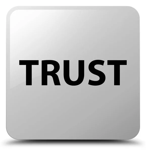 Trust white square button — Stock Photo, Image