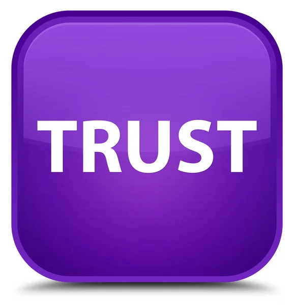 Trust special purple square button — Stock Photo, Image